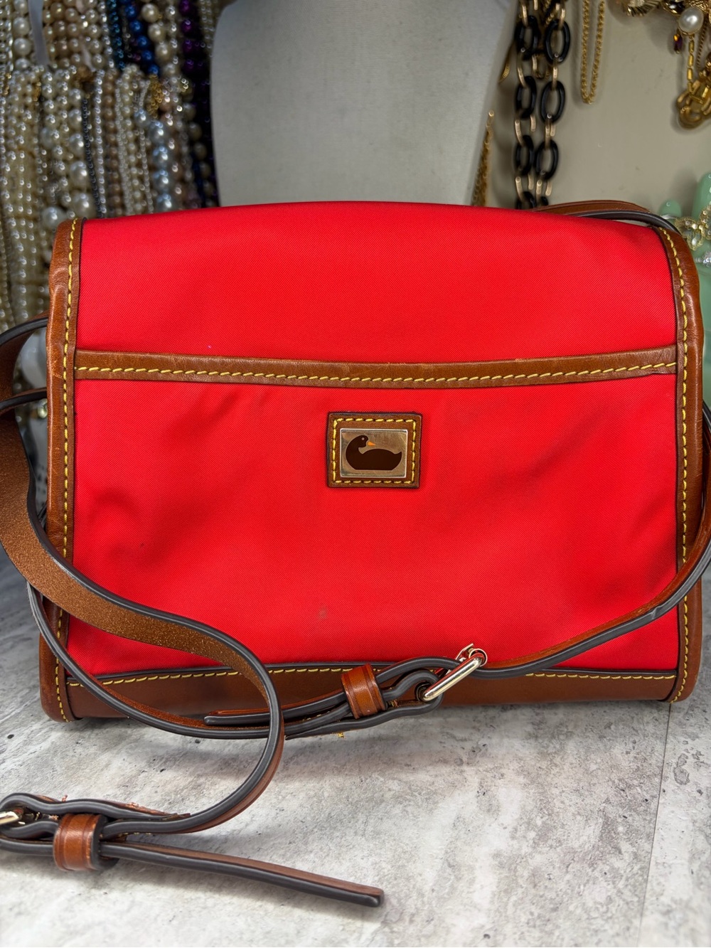 Dooney and Bourke nylon leather crossbody purse red bag